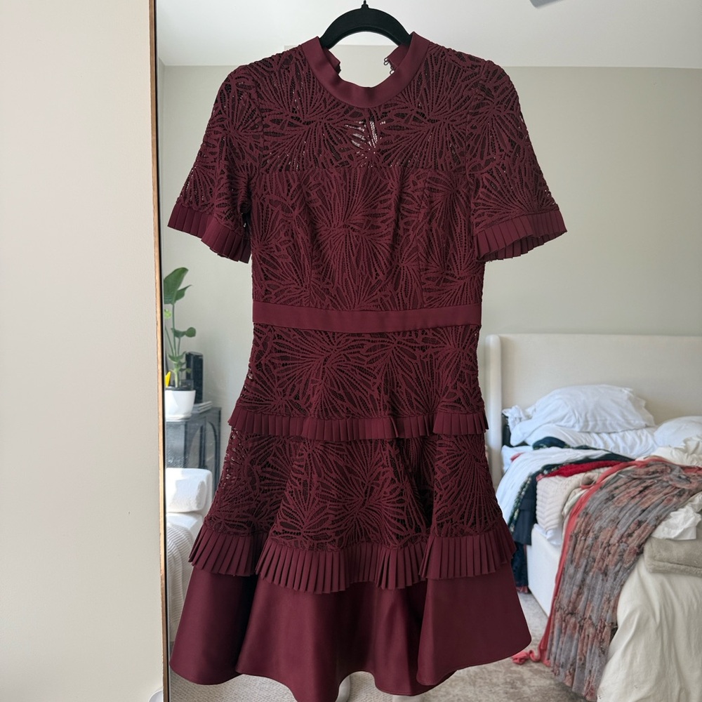 Forever New Burgundy Mini Dress